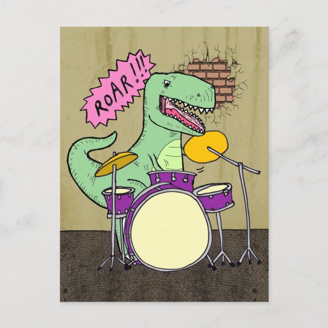 Postal T Rex Drums (Anverso)