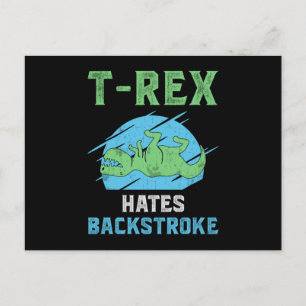 Postal T-Rex Odia El Retroceso Nadar Nadar Funny