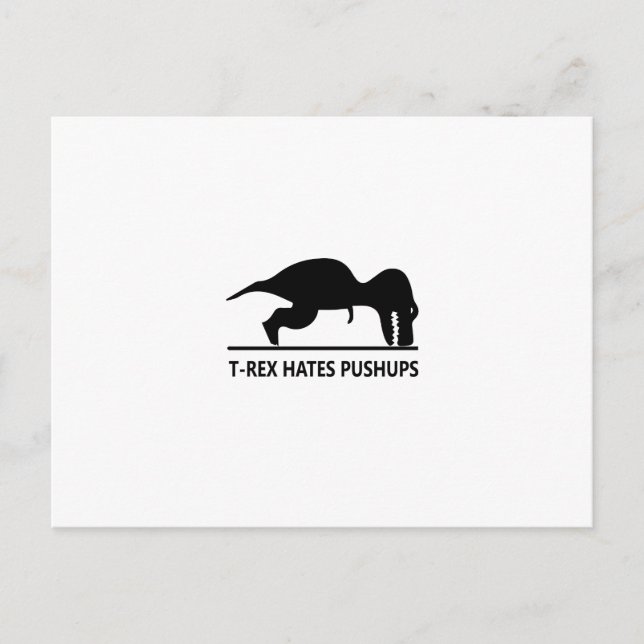 Postal t-rex odia los pushups.ai (Anverso)