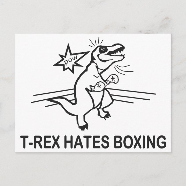 Postal T Rex Odio Boxeo (Anverso)