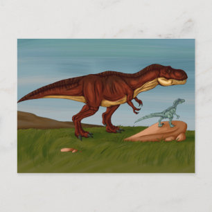 Postal T-Rex y Velociraptor