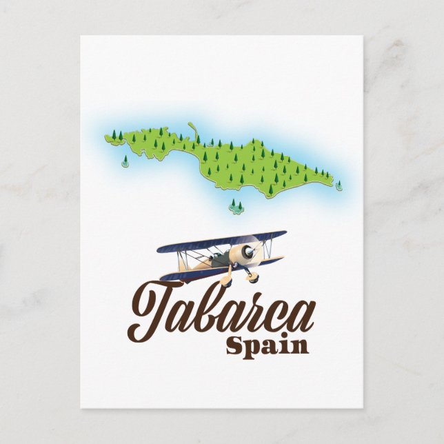 Postal Tabarca España Mapa hermoso (Anverso)