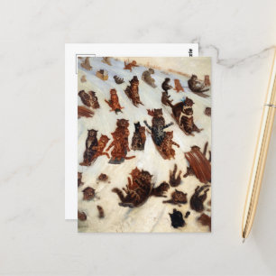 Postal Tabby Toboggan Club de Louis William Wain