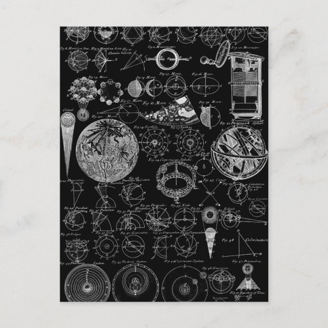 Postal Tabla de astronomía (Anverso)