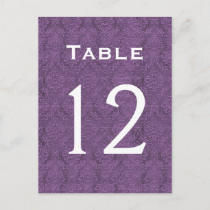 Postal Tabla de bodas de ciruela morada número 12 C211