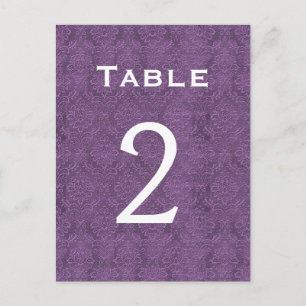 Postal Tabla de bodas de ciruela morada número 2 C201