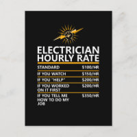 Tabla de Tarifa por Hora de Electricista Divertido