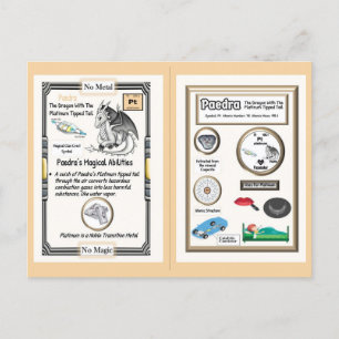 Postal Tabla Periódica Dragón - Platino