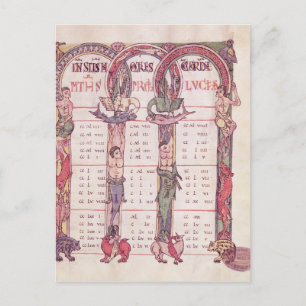 Postal Tablas Canon de los Evangelistas