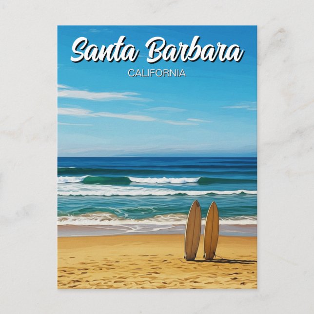 Postal Tablas de surf en Santa Bárbara California (Anverso)
