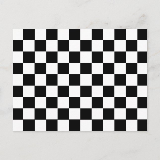 Postal Tablero de ajedrez negro y blanco (Anverso)