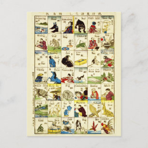 Postal Tablero del alfabeto chino