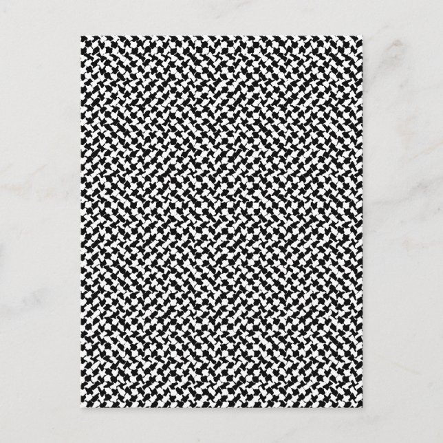 Postal tablero negro de cheques blancos (Anverso)