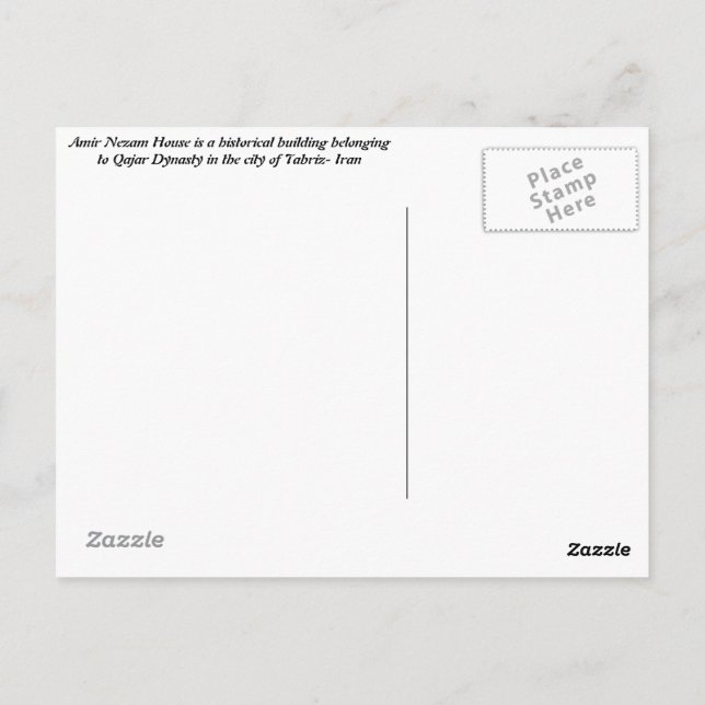 Postal Tabriz (Reverso)