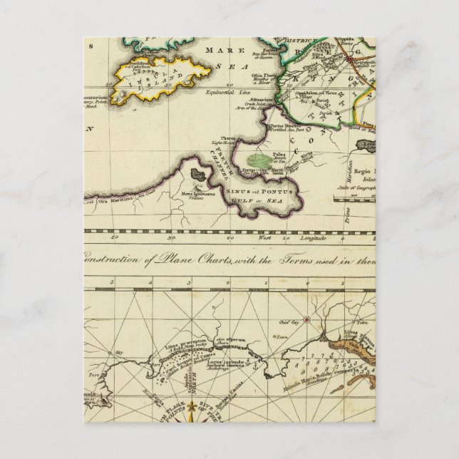 Postal Tabularum geographicarum Mapa Mundial (Anverso)