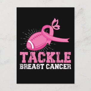 Postal Tackle Cáncer de Mama Luchando Fútbol Americano