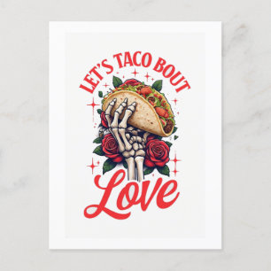 Postal Taco acerca de Love Skeleton Hand y Rosas