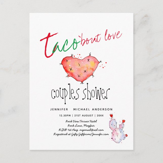 Postal TACO BOUT AMA A LAS PAREJAS PRESUPUESTARIAS modern (Anverso)