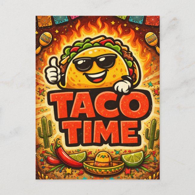 Postal Taco Time - Fiasco de la Fiesta - Frikis de la Com (Anverso)