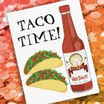 Postal TACO TIME Spicy Hot Sauce Cat Maracas<br><div class="desc">¡Es hora de TACO! Echa un vistazo a esta divertida y picante salsa con un gato sacudiendo sus maracas. Personalizar con su propio texto! ¡Echa un vistazo a mi tienda por más!</div>