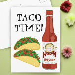 Postal TACO TIME Spicy Hot Sauce Cat Maracas<br><div class="desc">¡Es hora de TACO! Echa un vistazo a esta divertida y picante salsa con un gato sacudiendo sus maracas. Personalizar con su propio texto! ¡Echa un vistazo a mi tienda por más!</div>