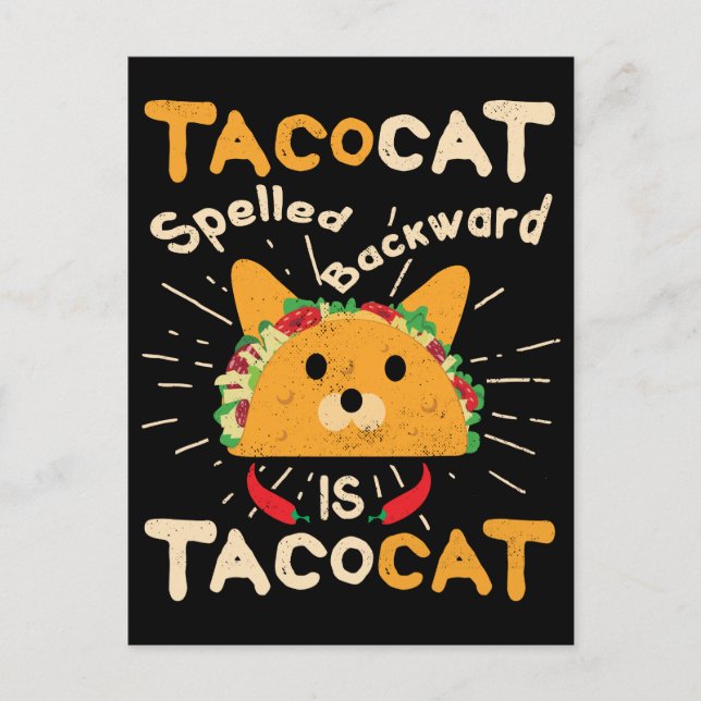 Postal Tacocat al revés Cinco de Mayo Cat Taco (Anverso)