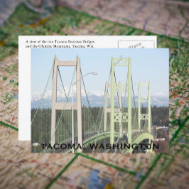 Postal Tacoma Narrows Bridges Travel Photo