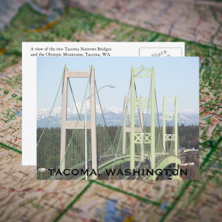 Postal Tacoma Narrows Bridges Travel Photo