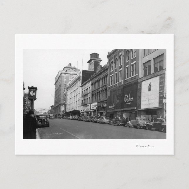 Postal Tacoma, WA View of Broadway (Anverso)