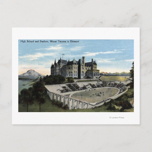 Postal Tacoma, Washington - vista de la High School (Anverso)