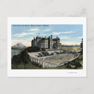 Postal Tacoma, Washington - vista de la High School