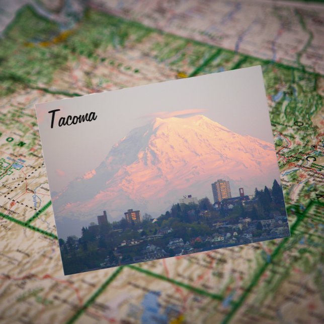 Postal Tacoma, Washington y Mount Rainier Travel (In Situ Map)