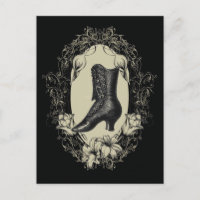 tacones altos zapato amante negro floral victorian