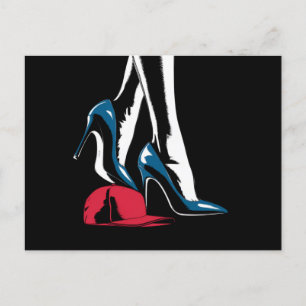 Postal Tacones de Kamala Harris pisando sombrero Maga