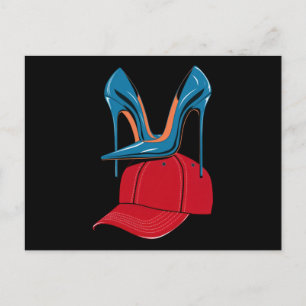 Postal Tacones pisando Sombrero Rojo MAGA Elección 2024