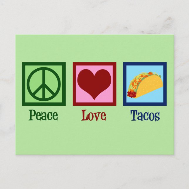 Postal Tacos de amor por la paz (Anverso)