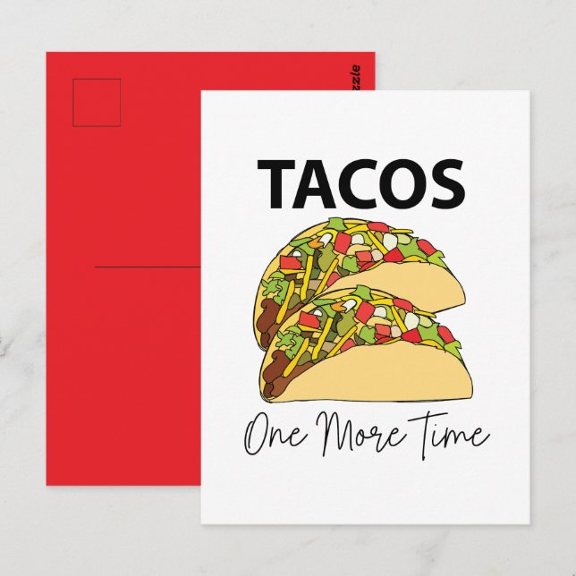Postal Tacos Una Vez Más Comida Mexicana Taco (Anverso / Reverso)
