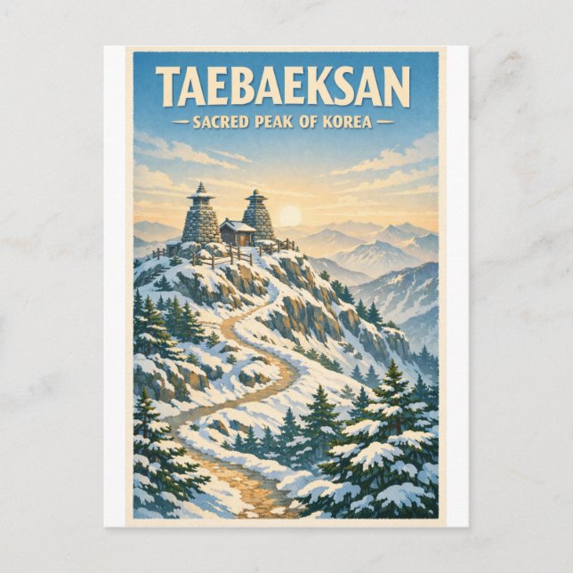 Postal Taebaeksan Mountain, South Korea, in a classic (Anverso)