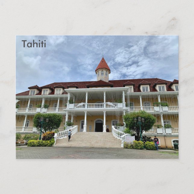 Postal Tahití, Ayuntamiento, Papeete, Polinesia Francesa (Anverso)