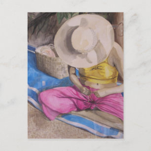 Postal Tahití Basket Weaver