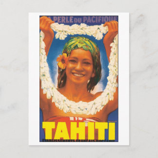 Postal Tahiti Vintage Travel Poster
