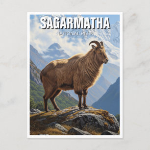 Postal Tahr del Himalaya en el Parque Nacional Sagarmatha