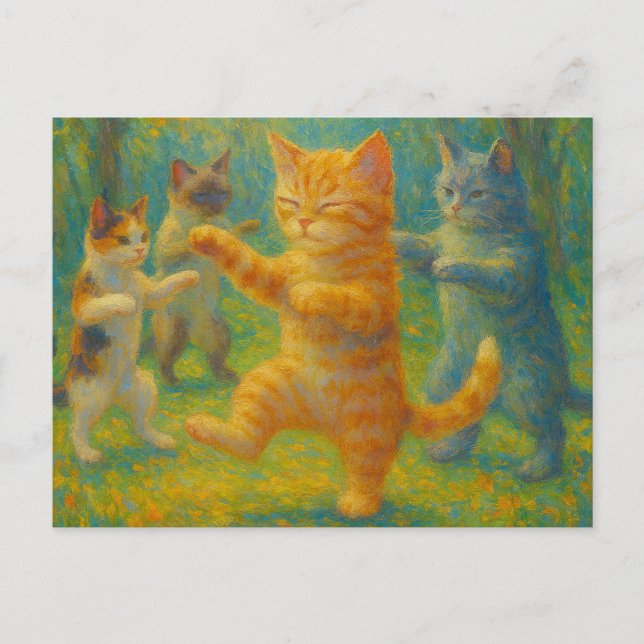 Postal Tai Chi Kitties (Anverso)