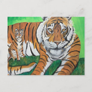 Postal Tai Chi Qigong Tiger Icónica Pintura de percepción