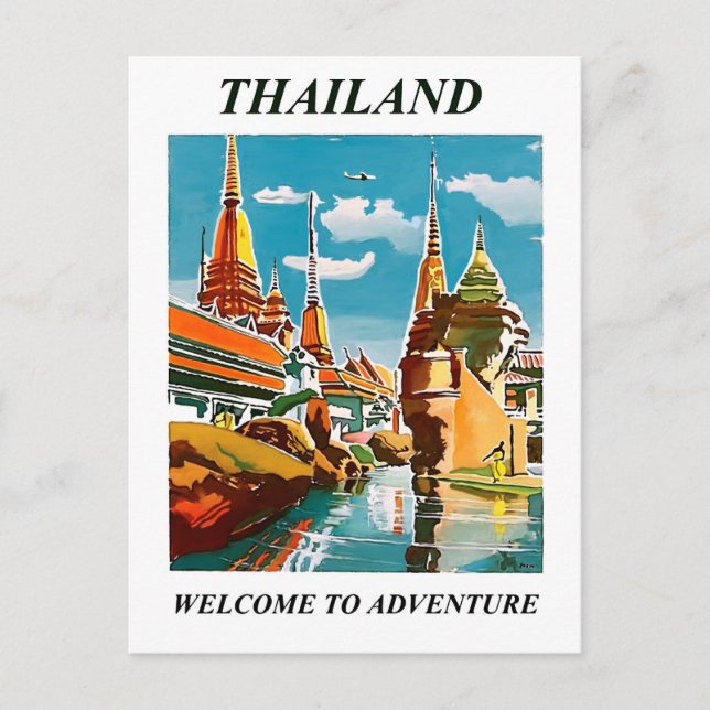 Postal Tailandia, bienvenidos a la aventura. Viaje de cos (Anverso)