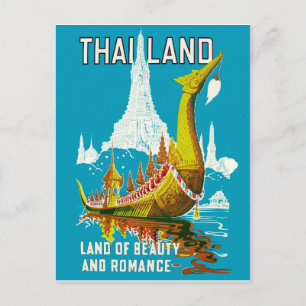 Postal Tailandia, chico de belleza y romance, vintage