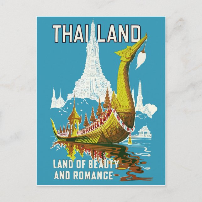 Postal Tailandia, chico de belleza y romance, vintage (Anverso)