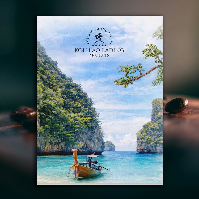 Postal Tailandia, Isla Koh Lao Lading | Acuarela (Thailand, Koh Lao Lading Island | Watercolor Postcard)