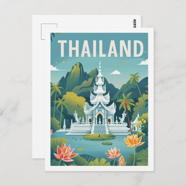 Postal Tailandia: Lugar de viaje famoso (Anverso / Reverso)