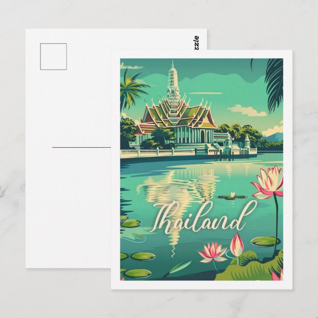 Postal Tailandia: Lugar de viaje famoso (Anverso / Reverso)
